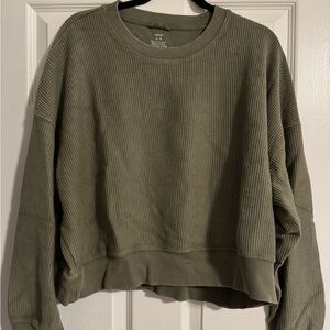 Aerie New Love Corded Cropped Sweatshirt